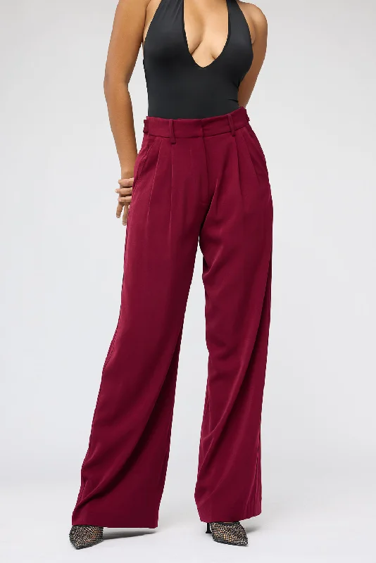 Special Discount Deep Crimson Adjustable Korean Pants