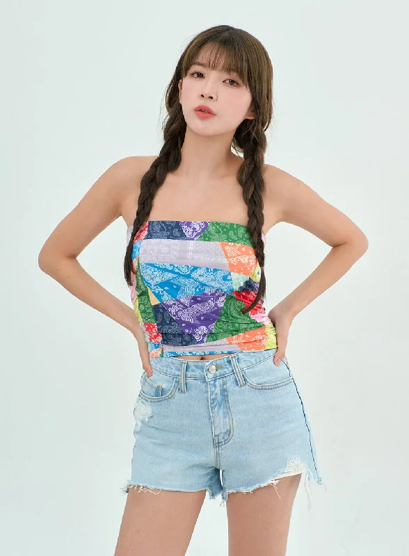 Fantastic Offers Color Graphic Tube Top BY303
