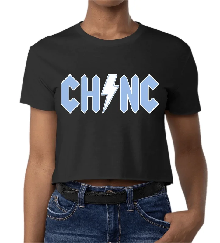 Sneak Peek Sale Chapel Hill North Carolina Rock Font Crop Top in Black
