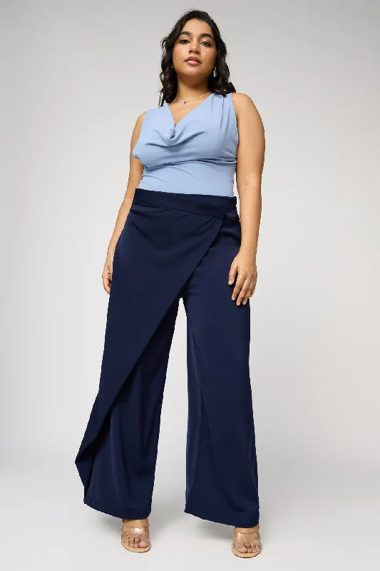 Overstock Clearance Royal Navy Curve Pareo Korean Pants