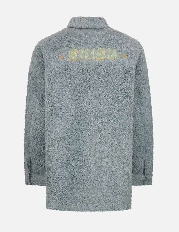 Price Blitz Logo Appliqué Sherpa Shirt Jacket