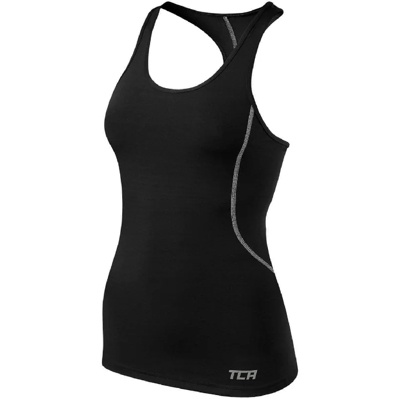 Best Bargains TCA Pro Performance Womens Running Vest Tank Top - Black