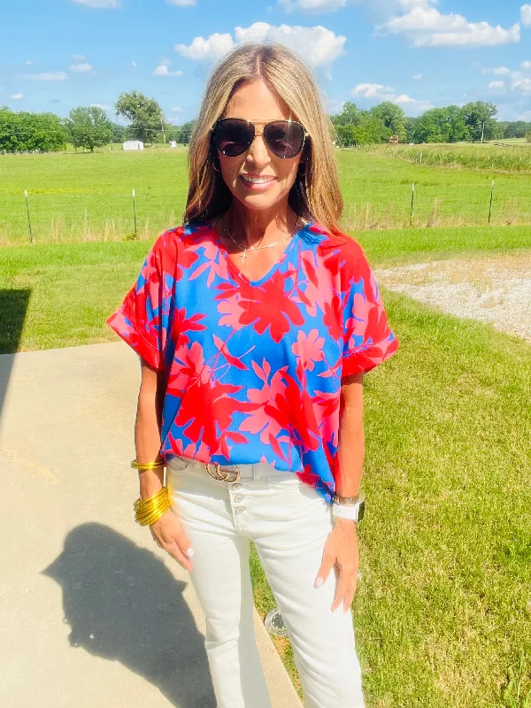 Weekend Deals to Make You Smile AISLE OF PALM TOP- BLUE MIX
