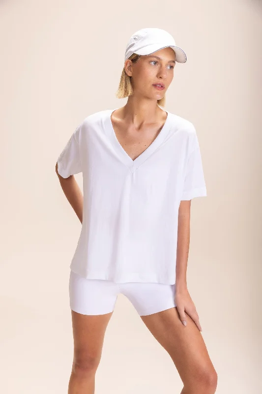 Fantastic Savings Pima Cotton V-neck Half-Knit T-Shirt