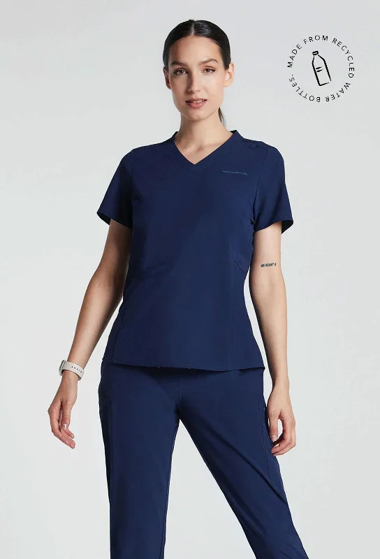 Act Fast Emeline Zippered Pocket Scrub Top