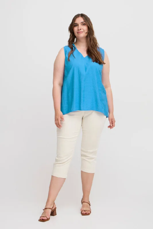 Super Sale Simple Wish Hot Sleeveless Blouse in Blue