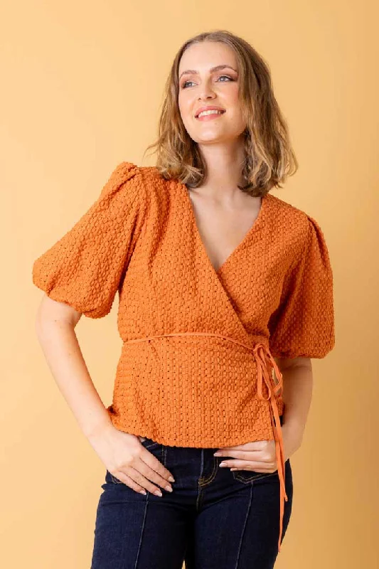 Grand Opening Sale Gina Wrap Top Rust