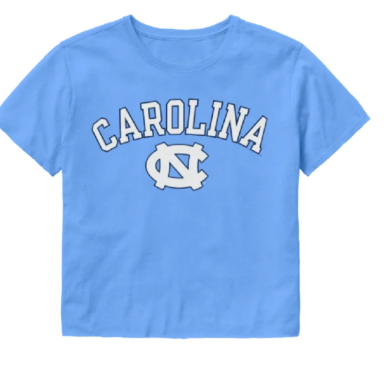 Mega Sale UNC Basic Crop Top by Champion in Carolina Blue