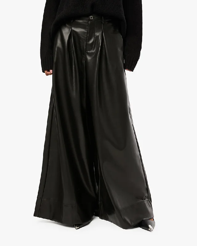 Time-Sensitive Vegan Leather Extreme Wide Leg Pant