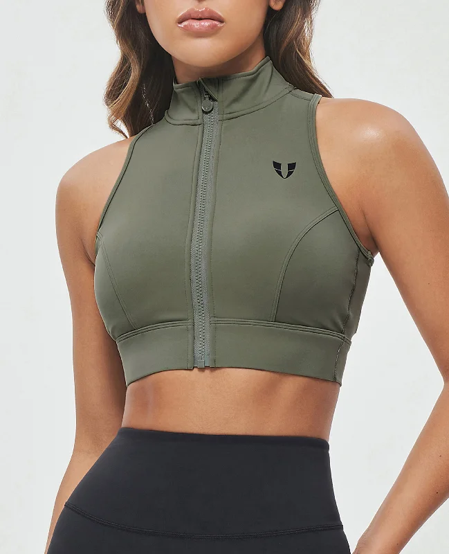 Bargain Blast Full Zip Padded Tank - Olive Green