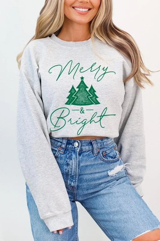 Mega Sale Merry & Bright Graphic Fleece Sweatshirts