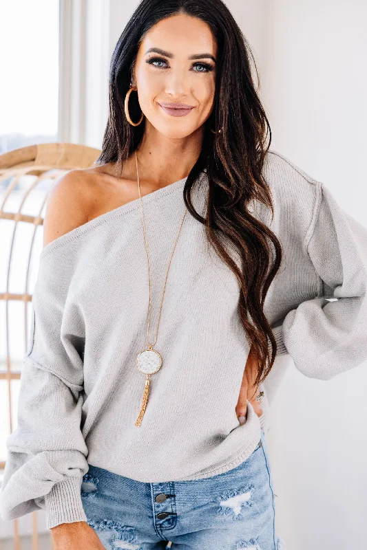 Time-Sensitive Boost Your Mood Gray Sweater