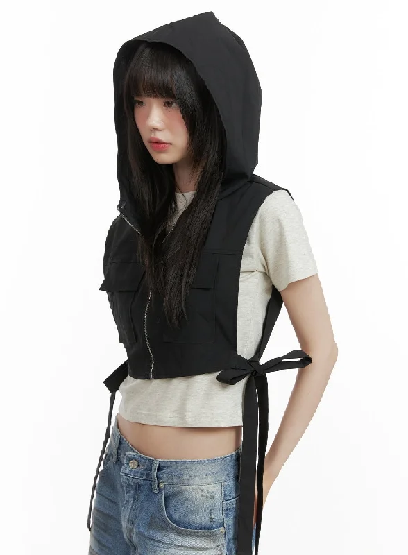 Reduced Prices Bowknot Hoodie Vest CY414