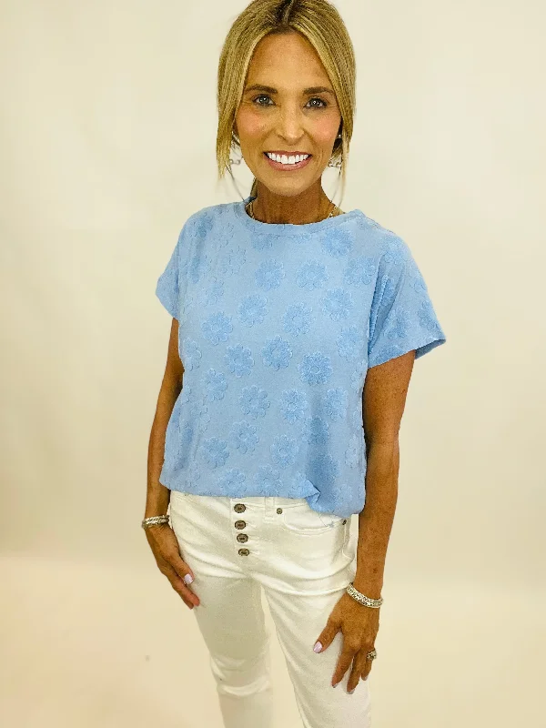 Weekend Specials to Delight WISHING ON DANDELIONS TOP-BLUE--FLASH SALE
