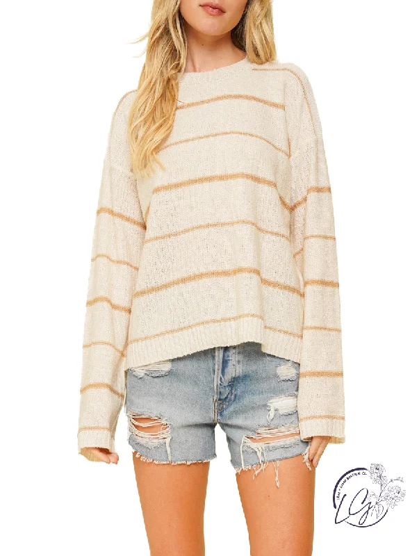 Act Now Me Or You Striped Sweater