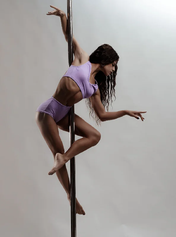 Special Price Milly purple ribbed pole top