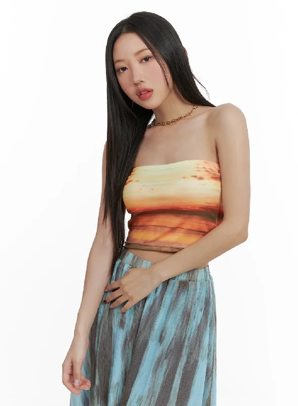 Savings Galore Graphic Tube Top CA415
