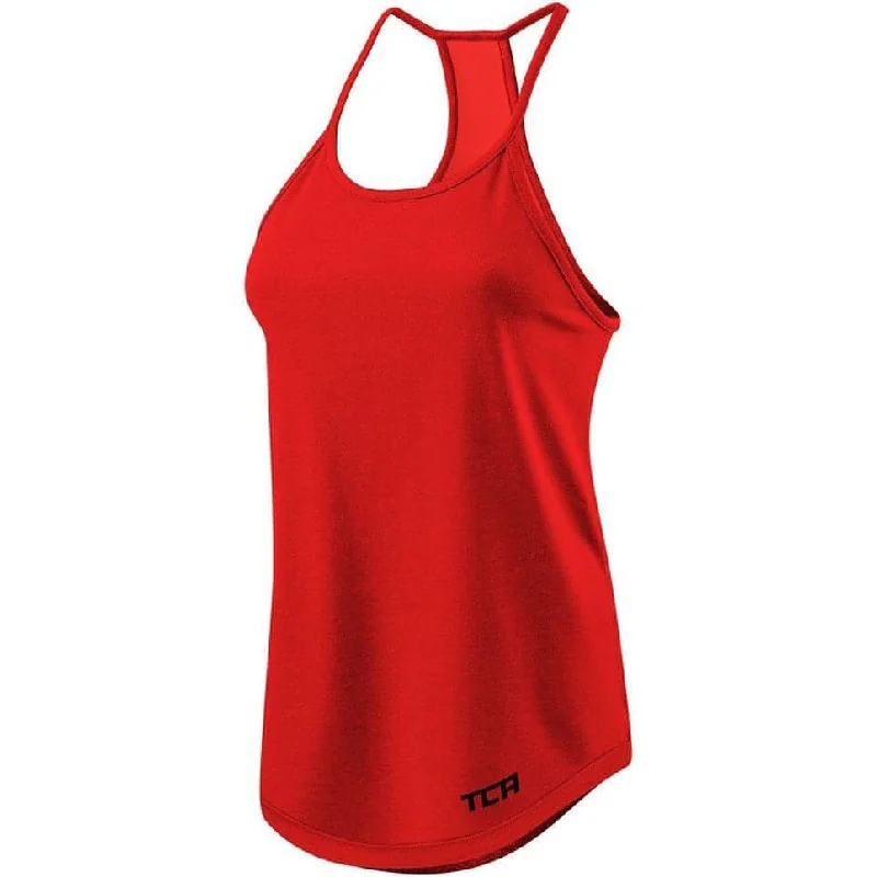 Deep Discounts TCA Switch Up Reversible Womens Running Vest Tank Top - Red