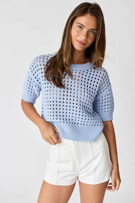 Warehouse Sale Alina Crochet Short Sleeve Top