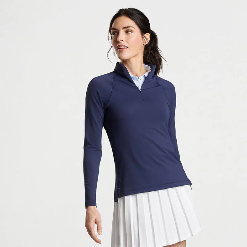 Savings Soar This Weekend Peter Millar Women's Raglan Sleeve Perth Layer Quarter-Zip Pullover Sweater - Navy*