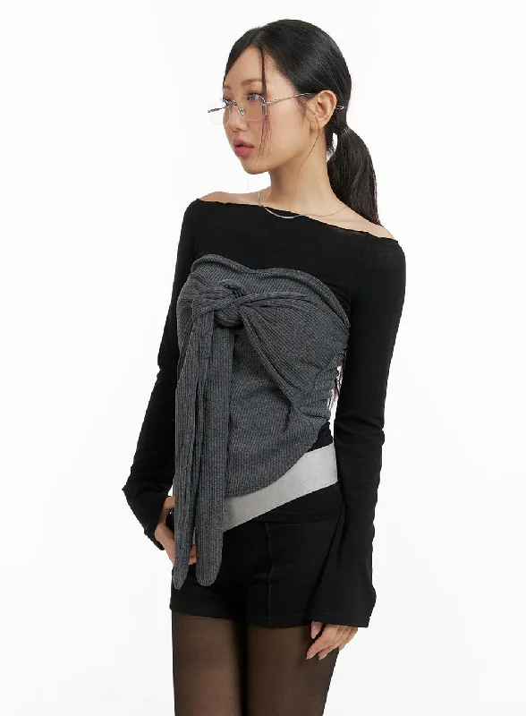 Don't Miss Out Front Ribbon Tie Tube Top CM421