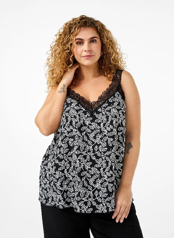 Closeout Zizzi Ali Vest in Leaf Print