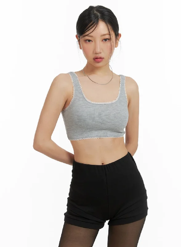 Discount Mania Lace Trim Comfy Sports Bra CM421