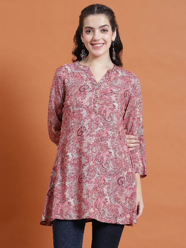 Value Pack Women Pink Paisley Print Tunic