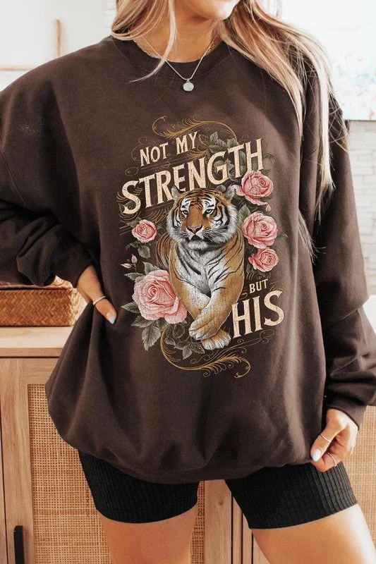 Deal Mania Not My Strength But His Tiger Graphic Sweatshirts