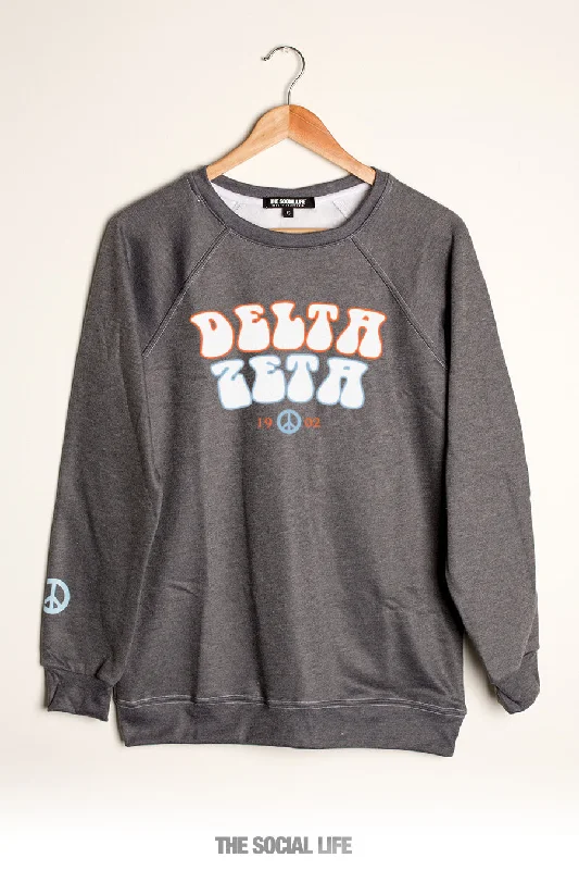 Deal Alert Delta Zeta Peace Raglan Crewneck