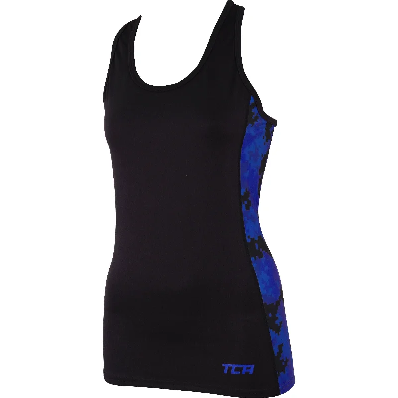 Clearance Items TCA Camo Print Womens Running Vest Tank Top - Black