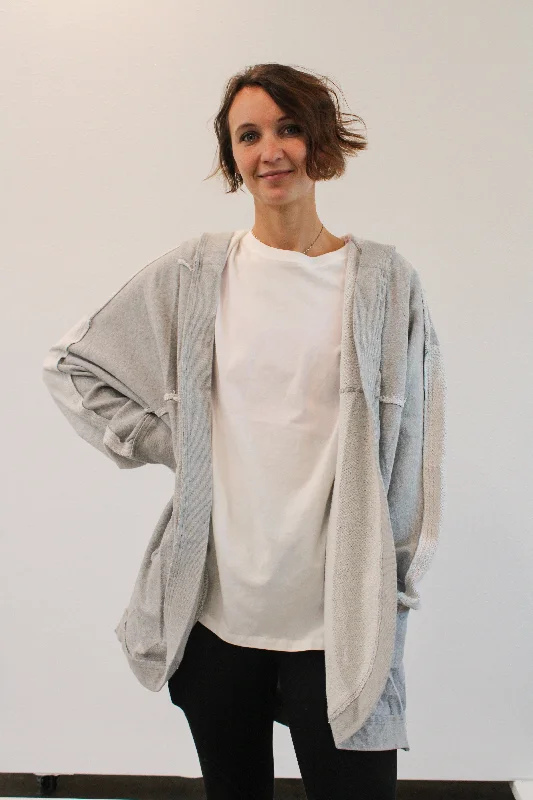 Weekend Shopping Made Better BENNIE REG/CURVY MIXED MEDIA CARDIGAN