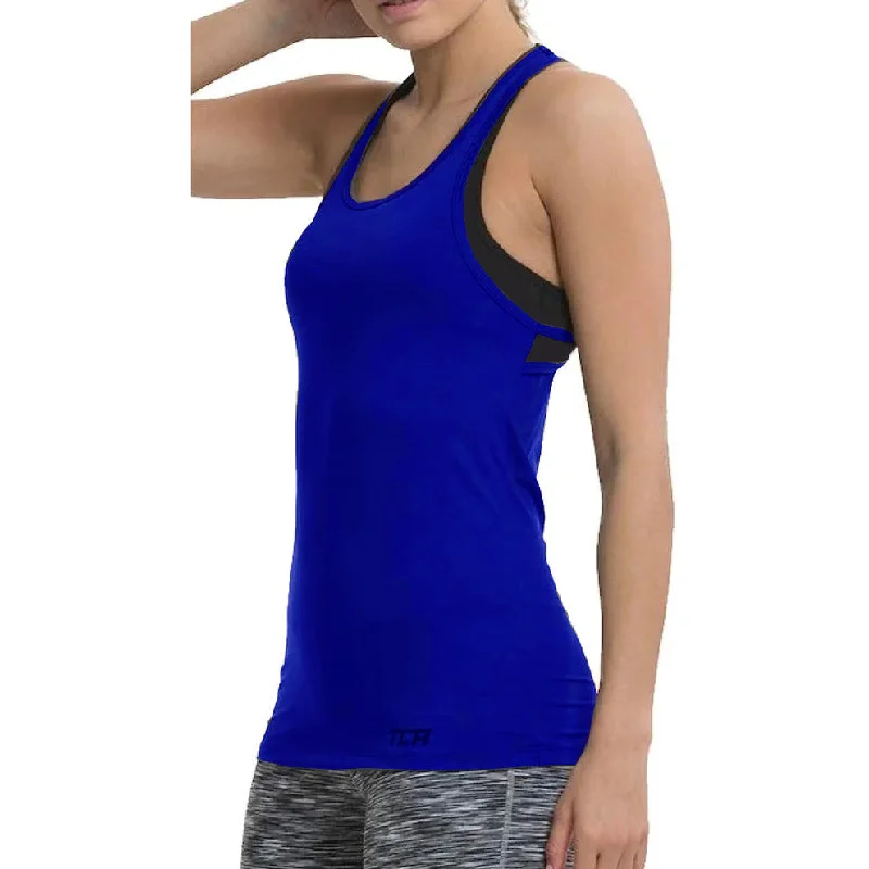 Hurry In TCA Tech Racerback Womens Running Vest Tank Top - Blue