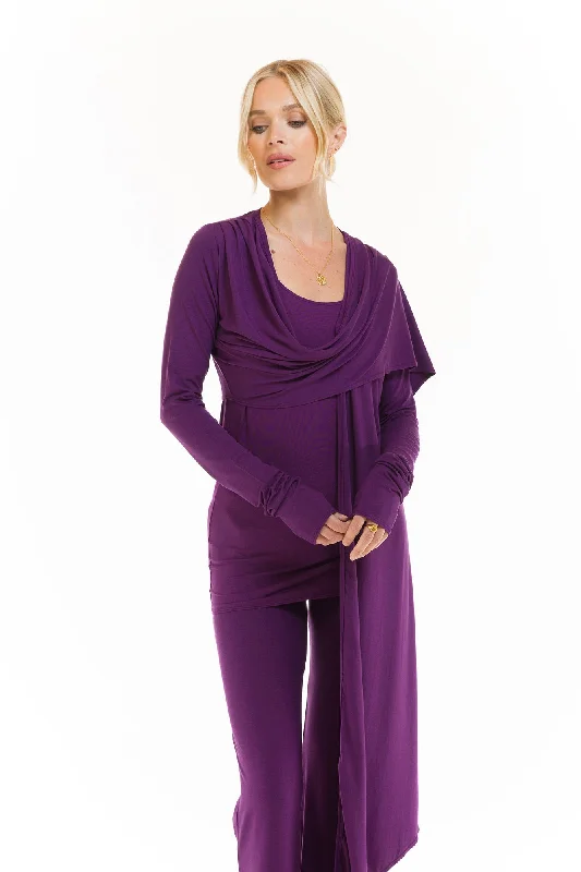 DRAPE SHRUG PURPLE