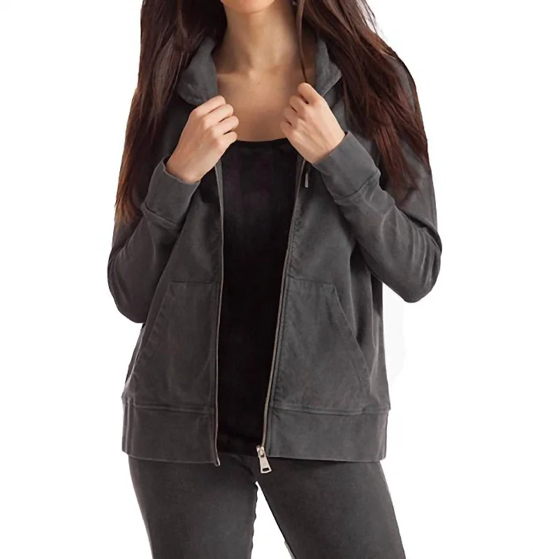 Weekend Deals That Sparkle Lauren Hooded Cardigan In Charcoal