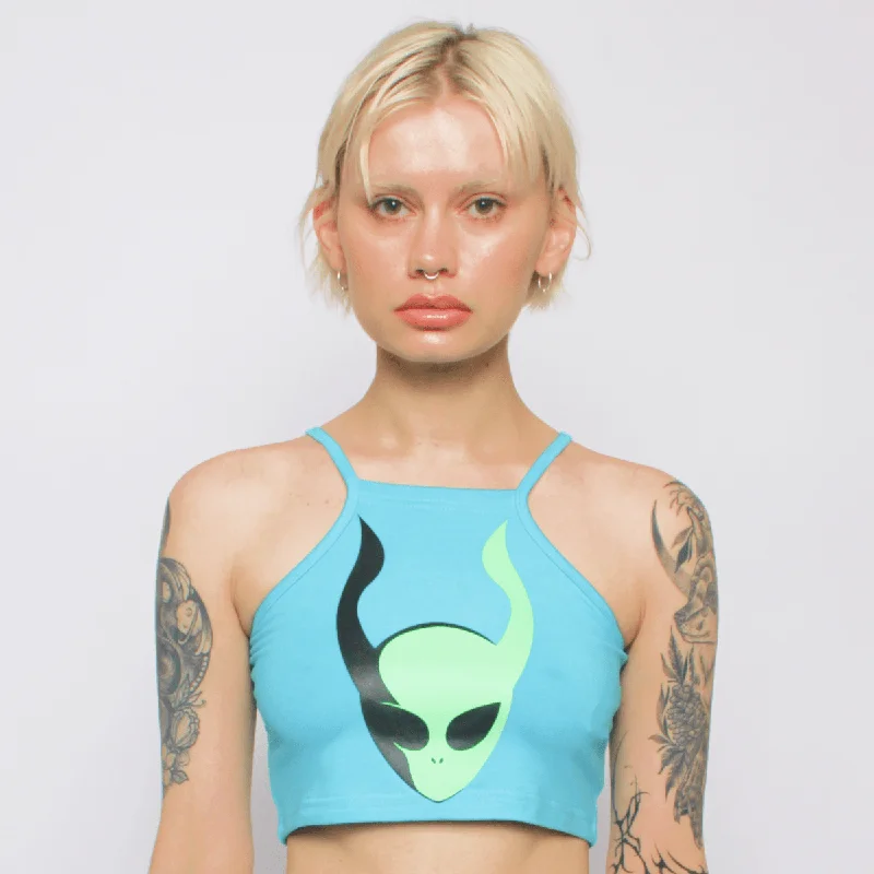 Weekend Offers That Amaze INVASION TANK CROP TOP TURQUOISE