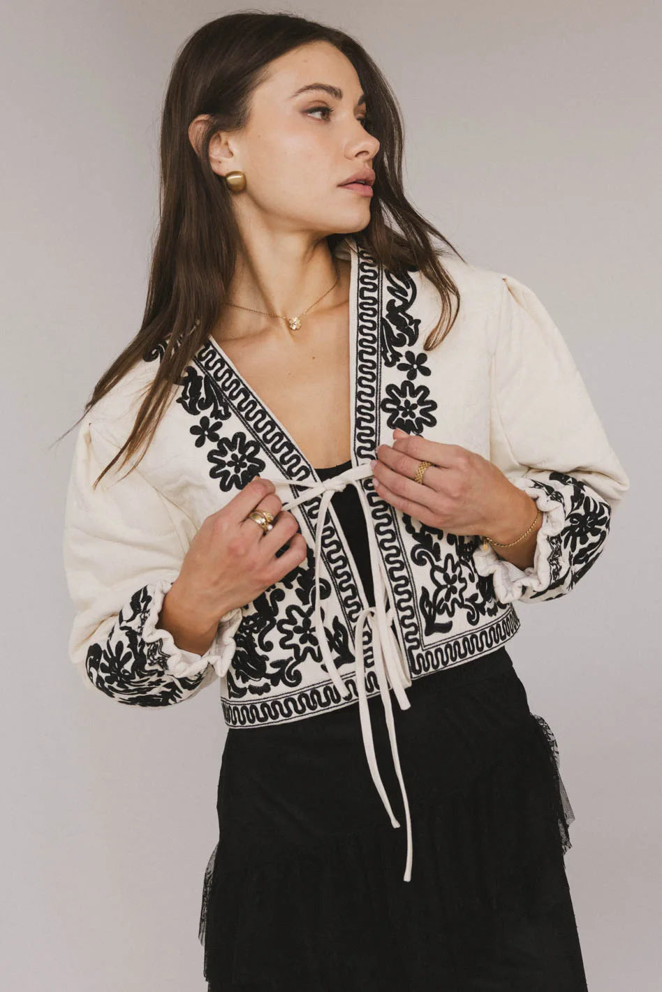 Holiday Sale Benja Embroidered Jacket in Ivory
