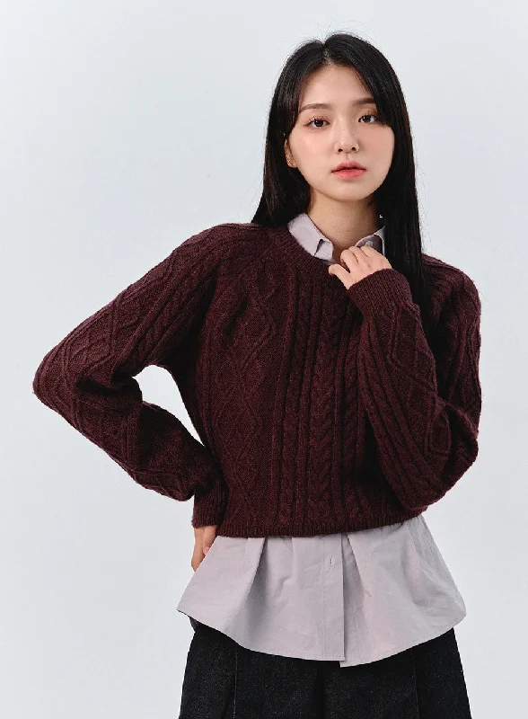 Classic Cable Knit Sweater OO319