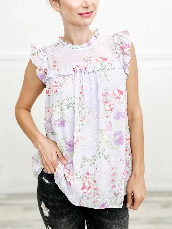 Don't Delay Meadow of Wild Flowers Flutter Sleeve Floral Top