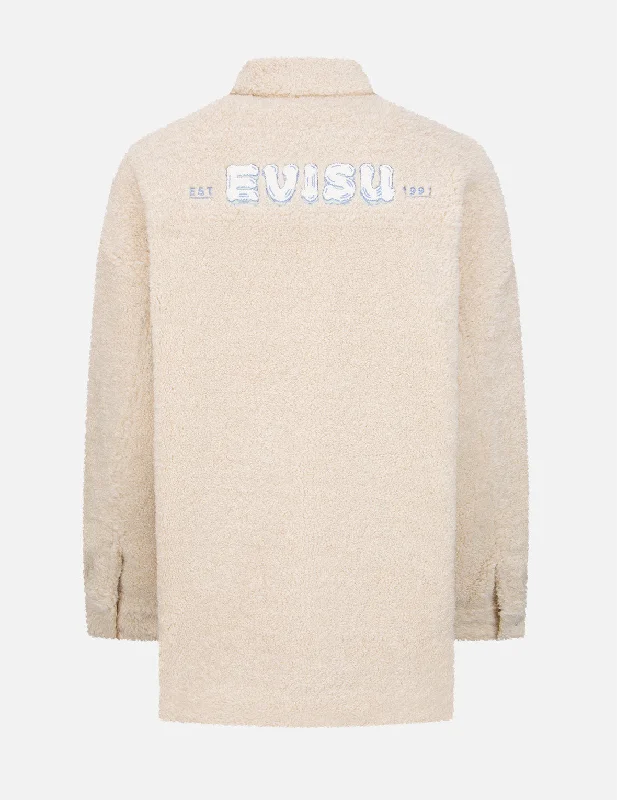 Price Buster Logo Appliqué Sherpa Shirt Jacket