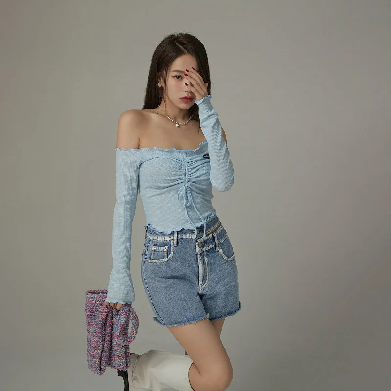 Sale Event Shirring Off-Shoulder Top