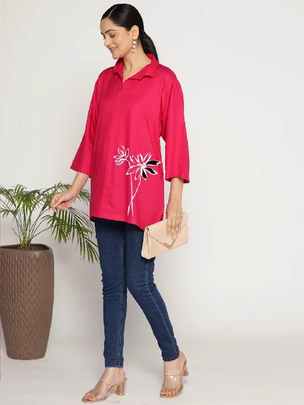 Magenta Rayon ShirtTop - Brise