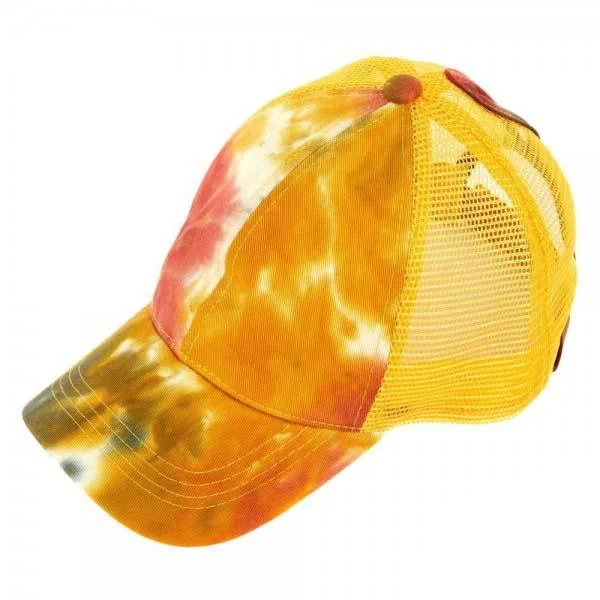 Bargain Blast BT-2164 C.C Pony Caps Mustard Tie Dye