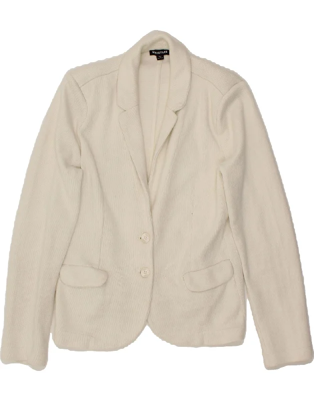 Deal Mania WHISTLES Womens 2 Button Blazer Jacket UK 10 Small White Cotton