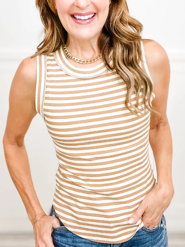 Exclusive Deal In Your Eyes Striped Sleeveless Tank Top