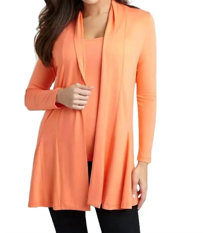 Weekend Bargains Just for You Draped Long Cardigan In Peach