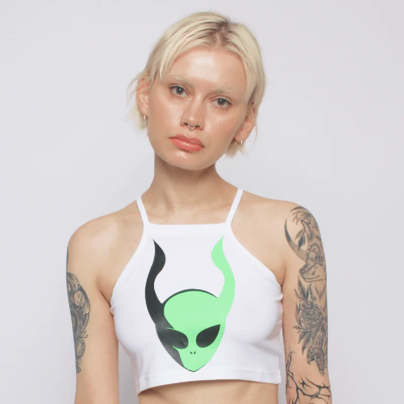 While Supplies Last INVASION TANK CROP TOP WHITE