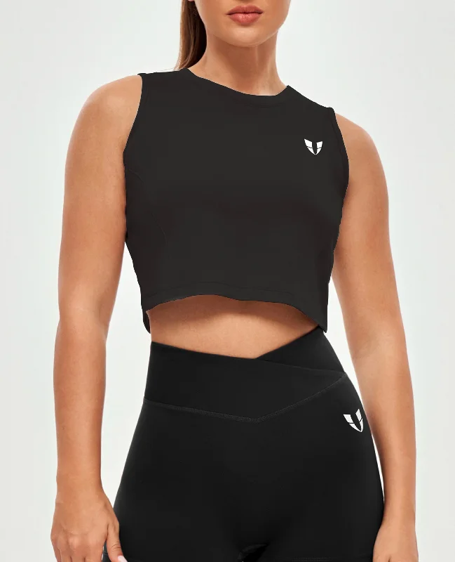 Crazy Deals Athletic Crop Top - Black