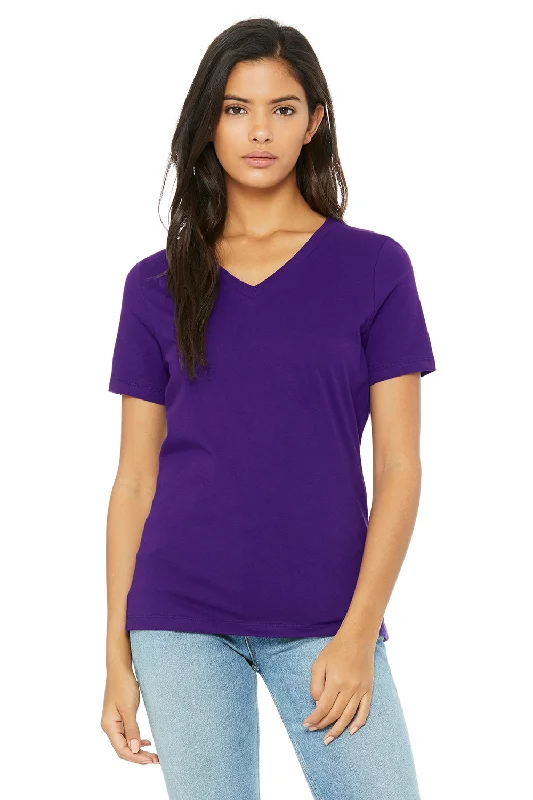 Savings Event Bella + Canvas Womens Relaxed Jersey Short Sleeve V-Neck T-Shirt - Team Purple