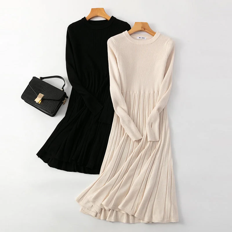 Holiday Sale Julia Fashion - Chic Long Dress Women Knit Maxi Sweater Dresses